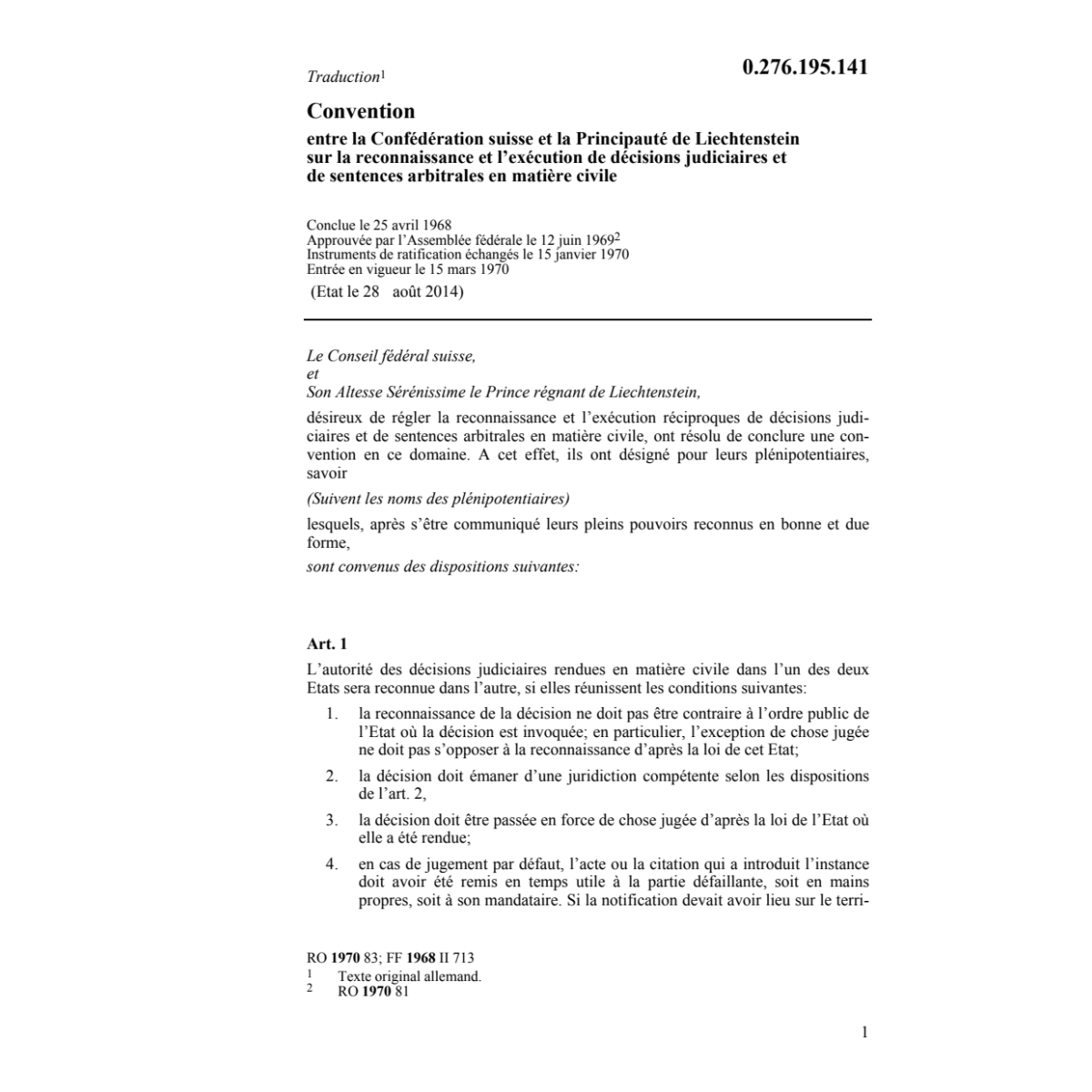 Conv. décisions judiciaires FL
