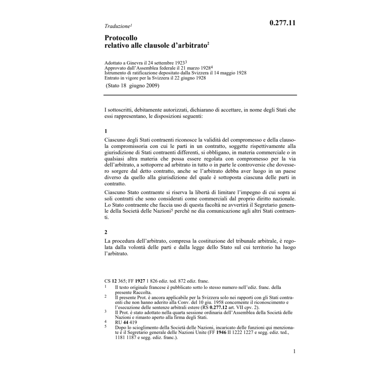 Prot 24 settem. 1923 clausole arbitrato