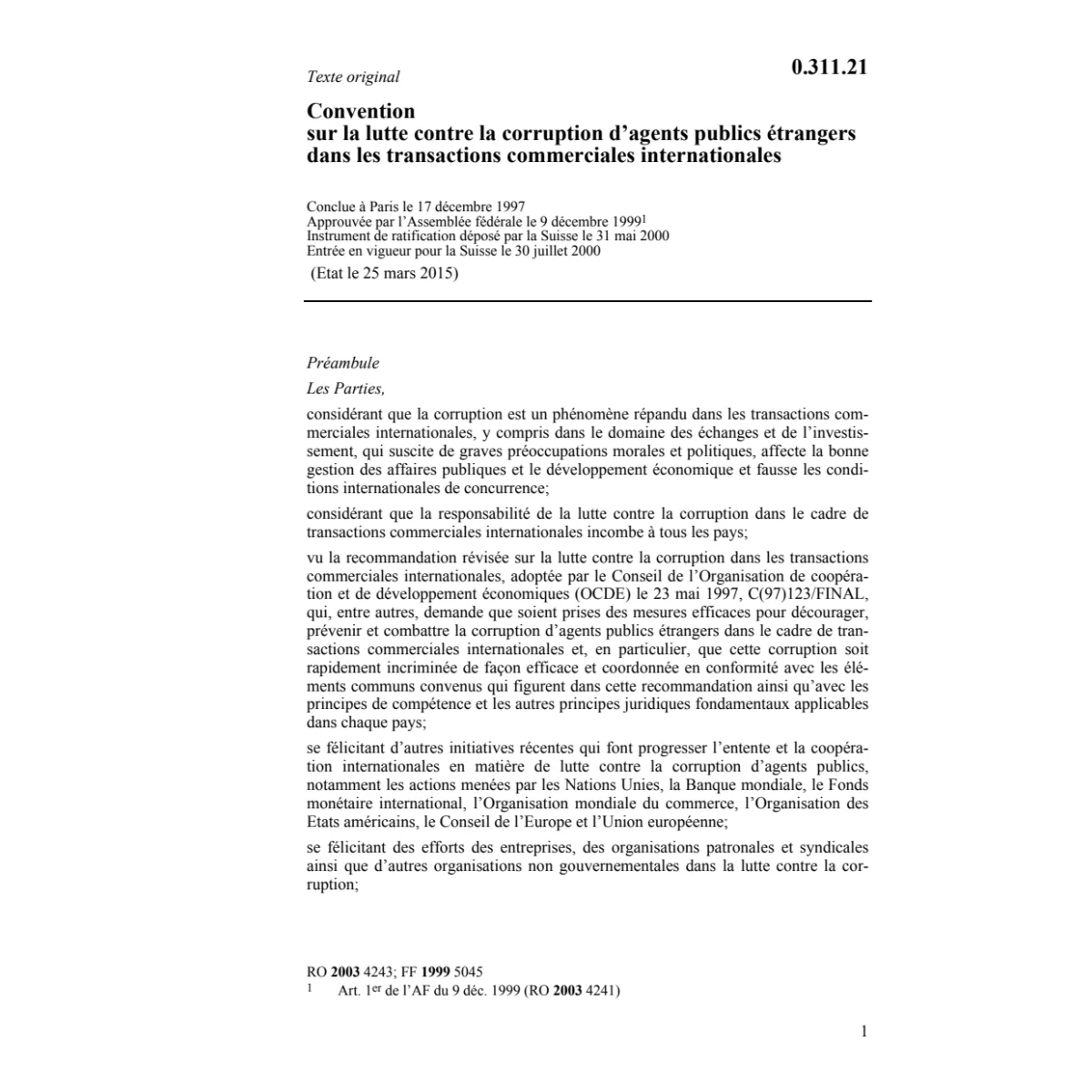 Conv. lutte corruption transactions