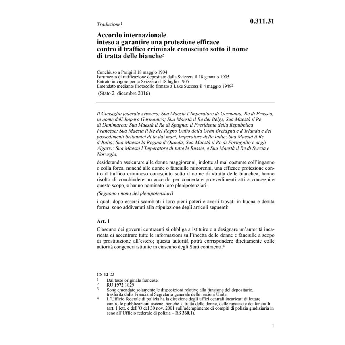 Acc. int. tratta delle bianche