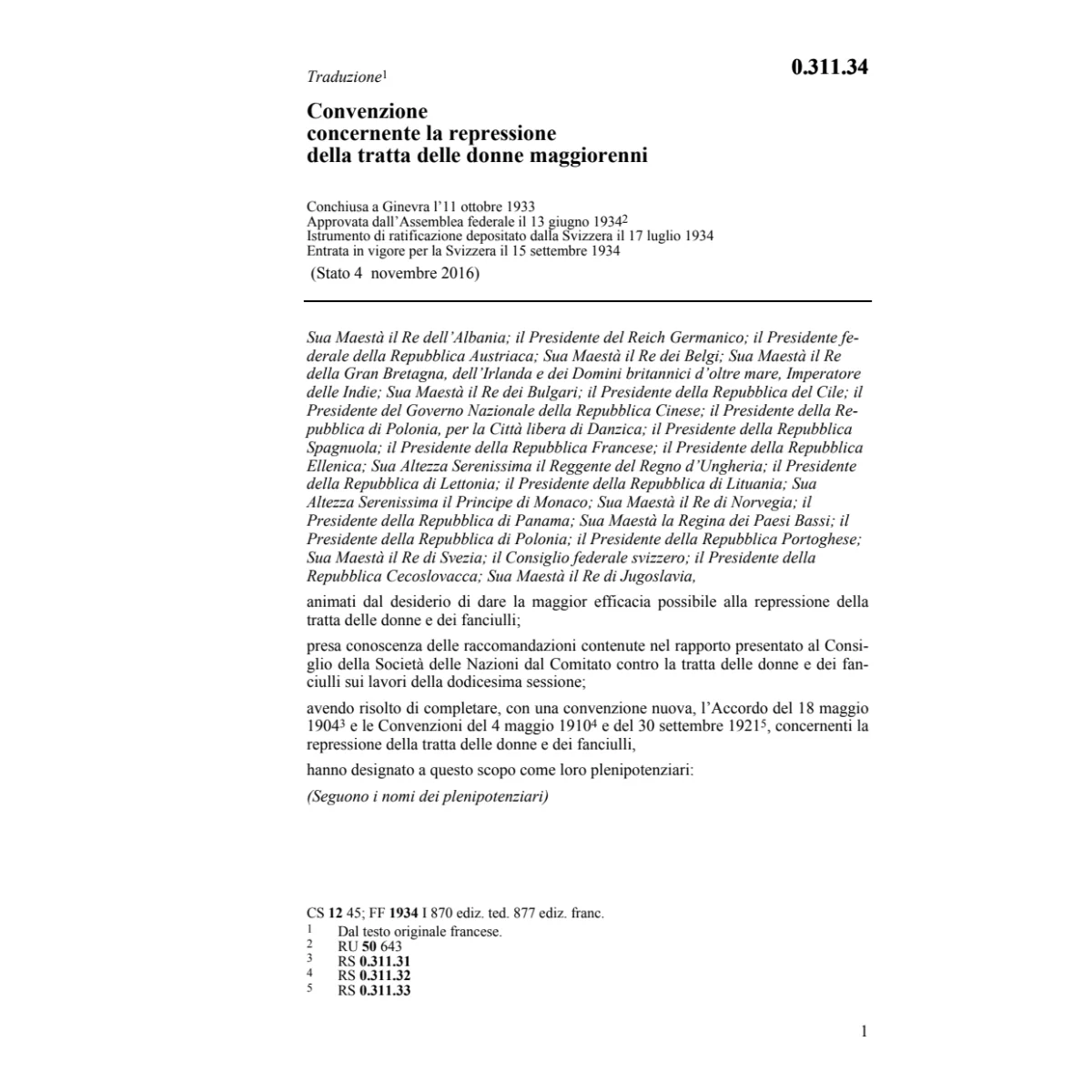 Conv. tratta delle donne maggiorenni