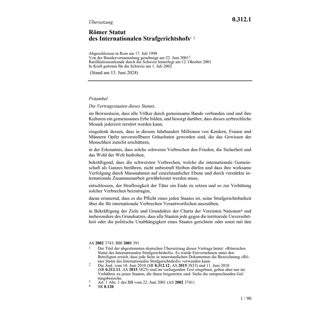 Römer Statut Internat. Strafgerichtshof