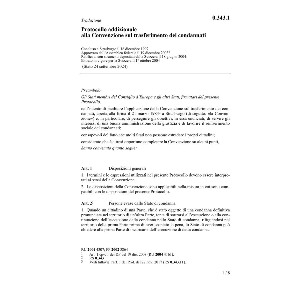 Prot.add.trasferimento condannati