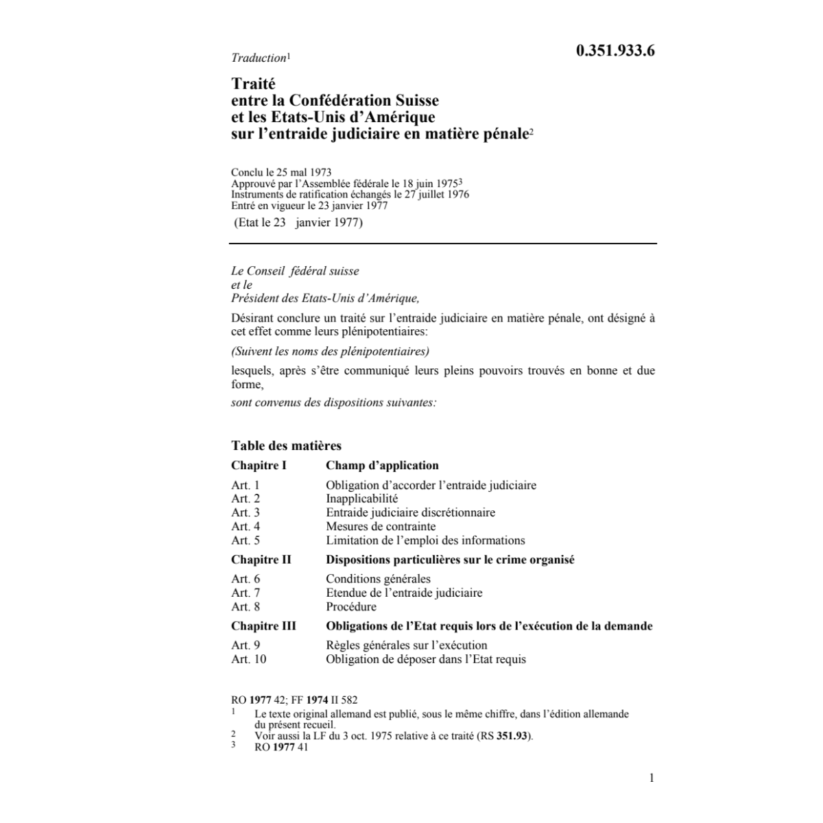 Tr. Amérique entraide jusiciaire pénale