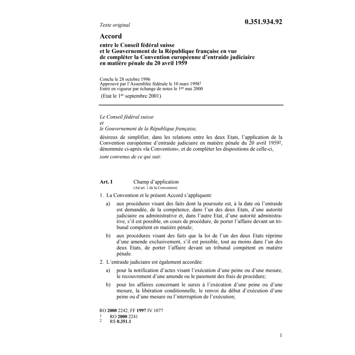 Entrade judiciaire Rep. française