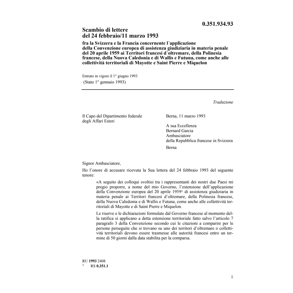Lettere assisenza giudiziaria Francia