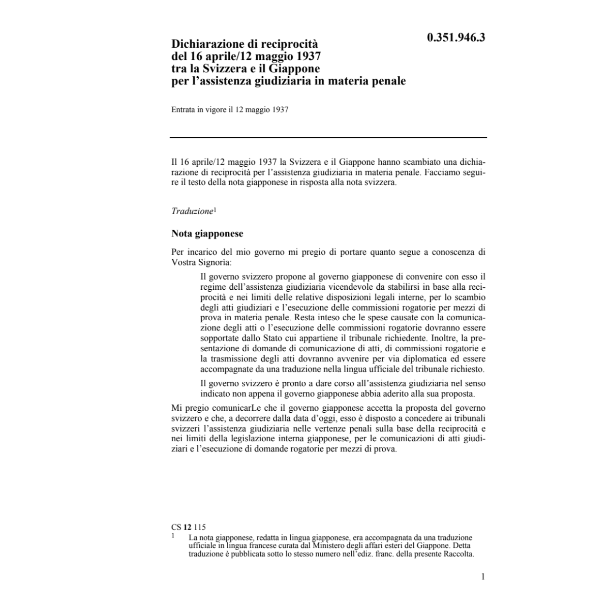 Dich. assistenza giudiziaria Giappone