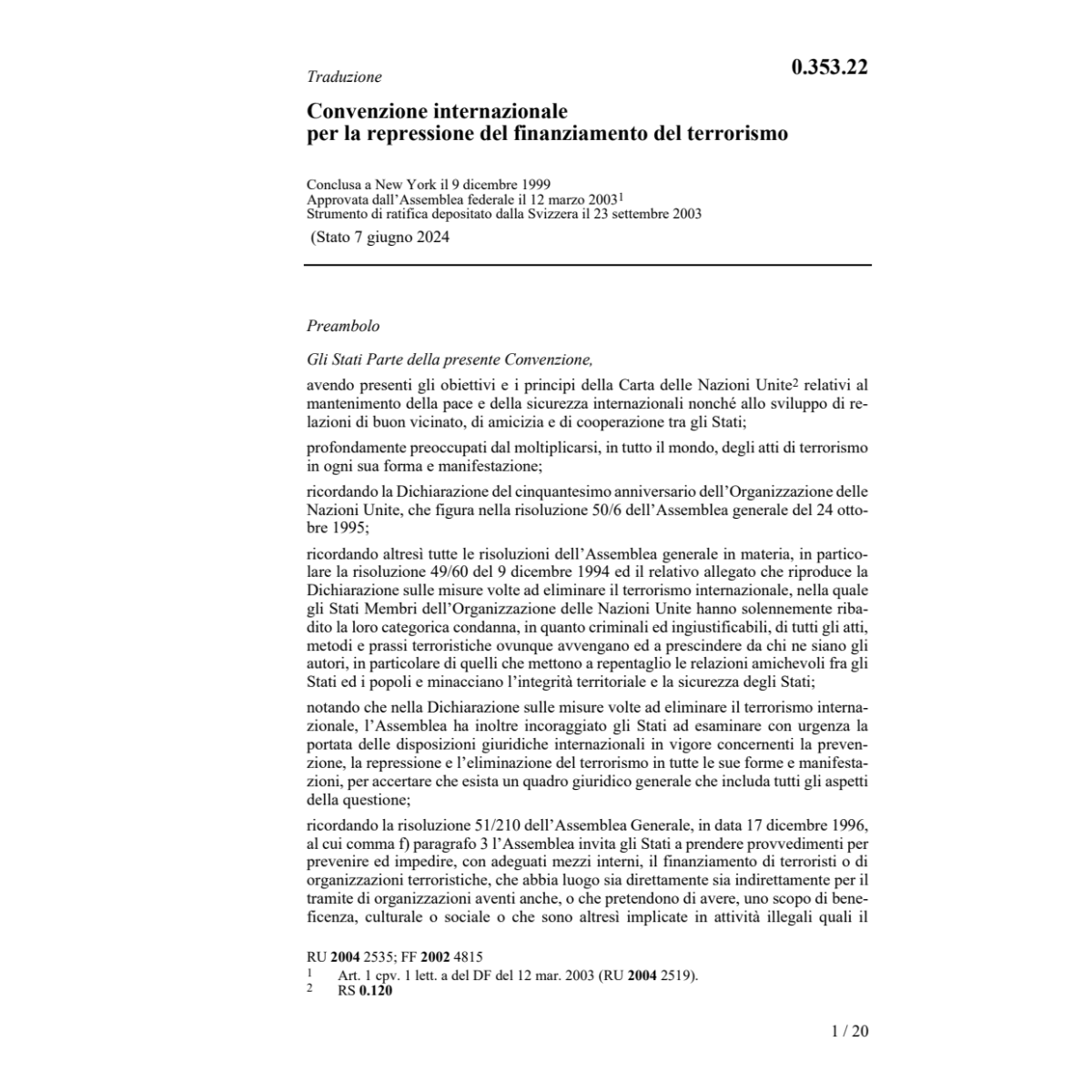 Conv.intern.repressione terrorismo