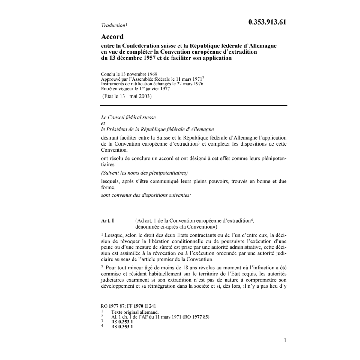 Ac. Allemagne extradition et faciliter