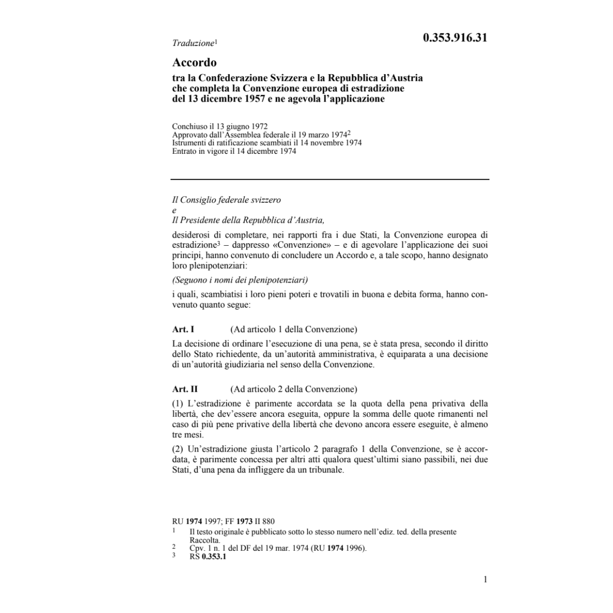Ac. Austria Conv. europ. d'estradizione