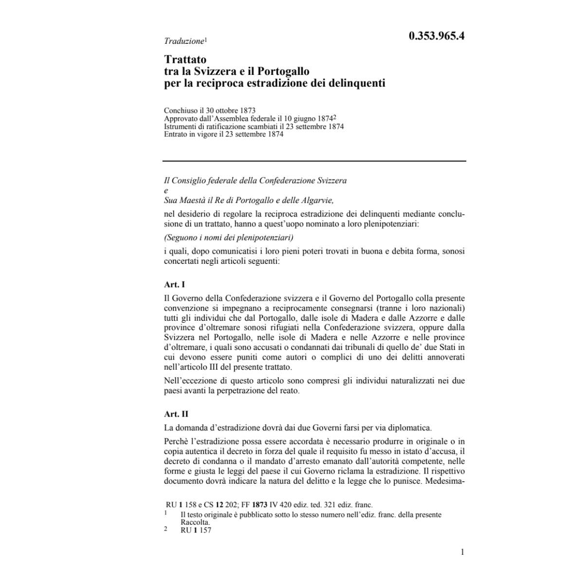 Tratt. estradazi. delinquenti Portogallo
