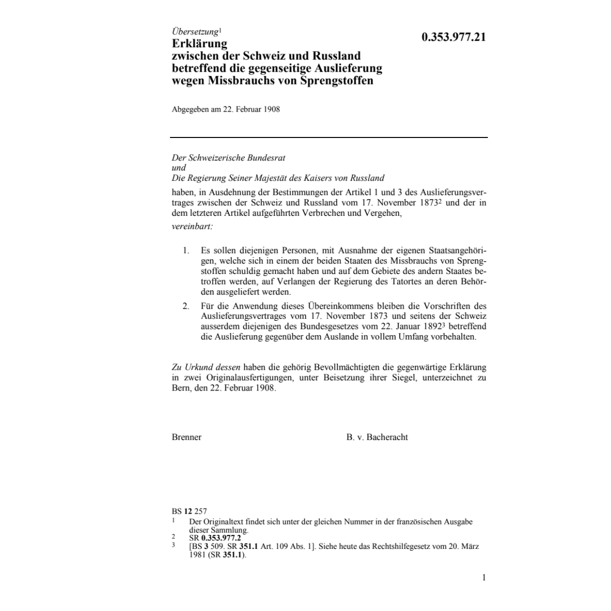 ErklCH-Russland Missbrauch Sprengstoffen