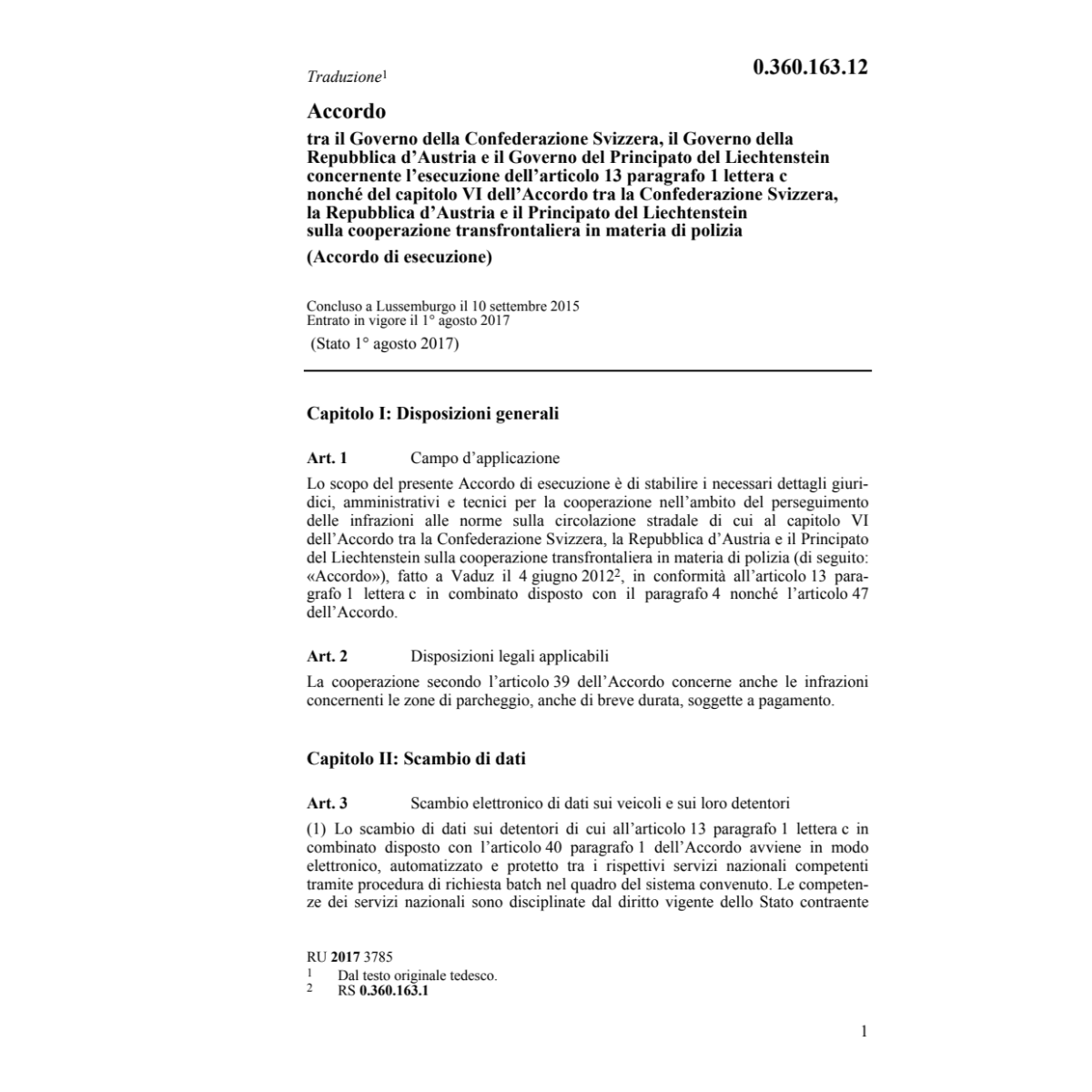 Acc. 10.9.15 CH/AT, articolo 13