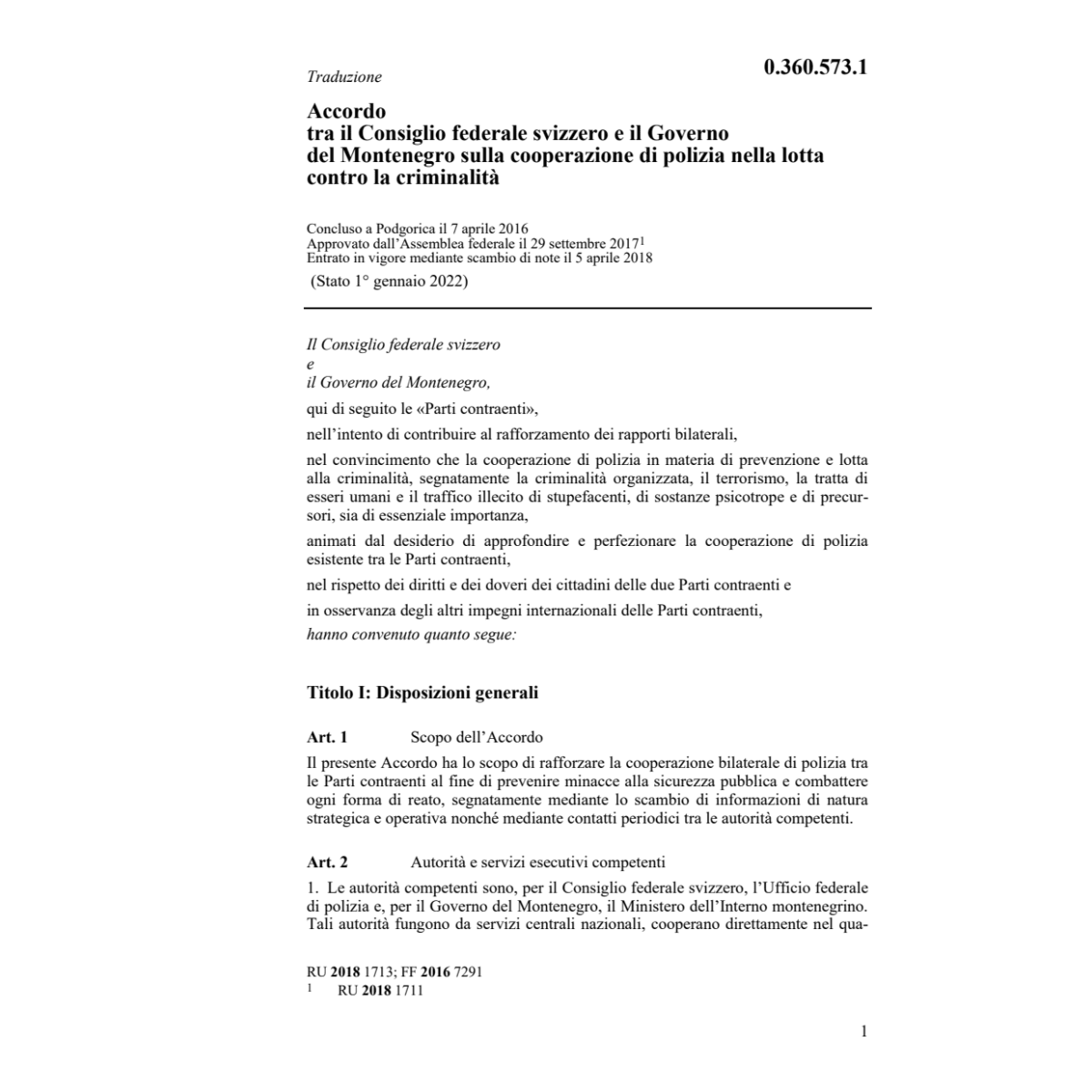 Acc. 7.4.16 CFS Governo Montenegro