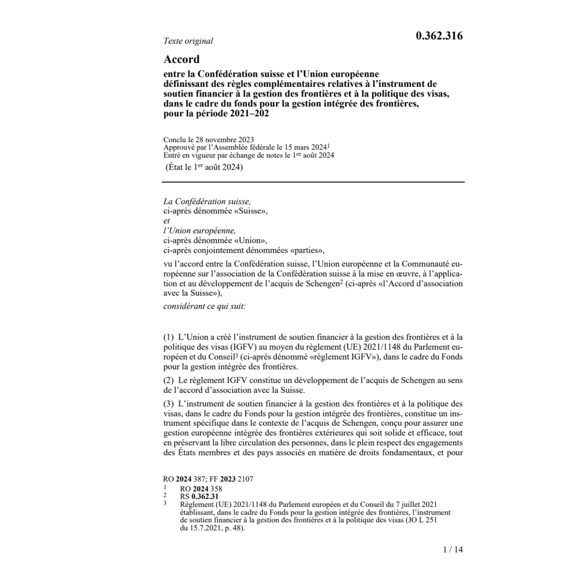 Acc. 28.11.23 Conf. suisse Union euro.