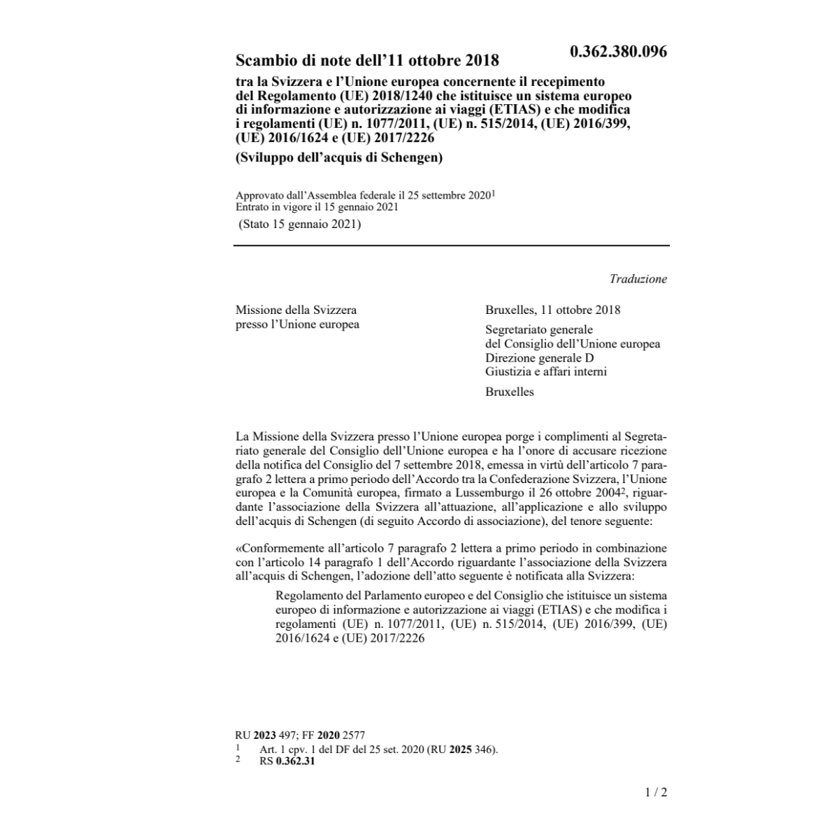 0.362.380.096 Scambio di note 11.10.2018
