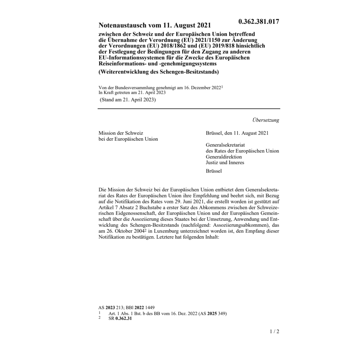 Notenaustausch 11.08.2021 Schweiz Europ.