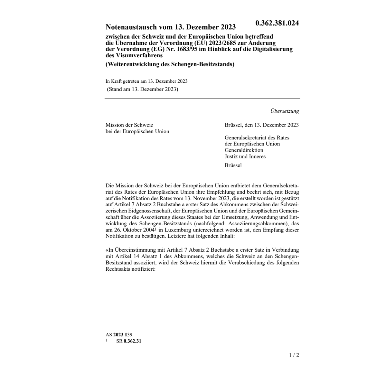 Notenaustausch 13.12.23 Schweiz Europ. U