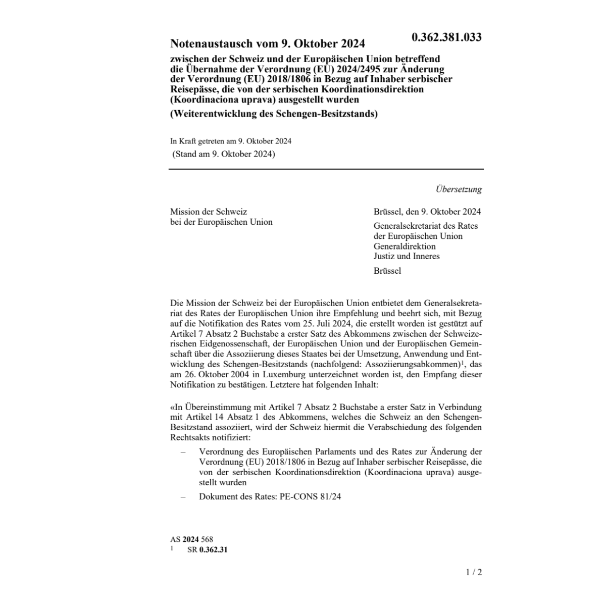 Notenaustausch 9.10.2024 Schweiz Europ.