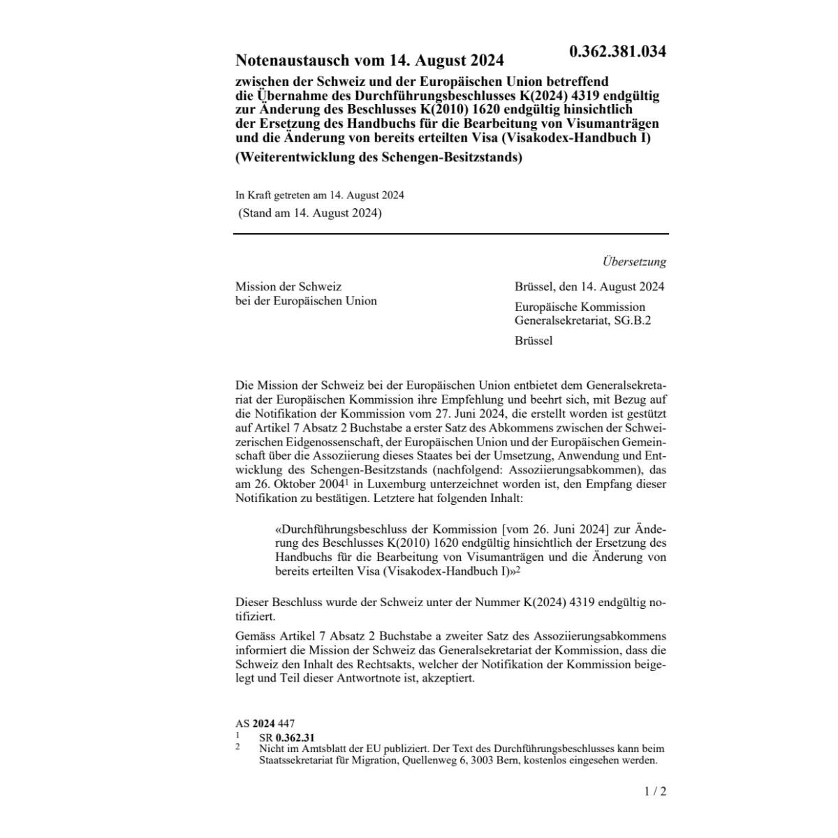 Notenaustausch 14.08.24 Schweiz Europ. U