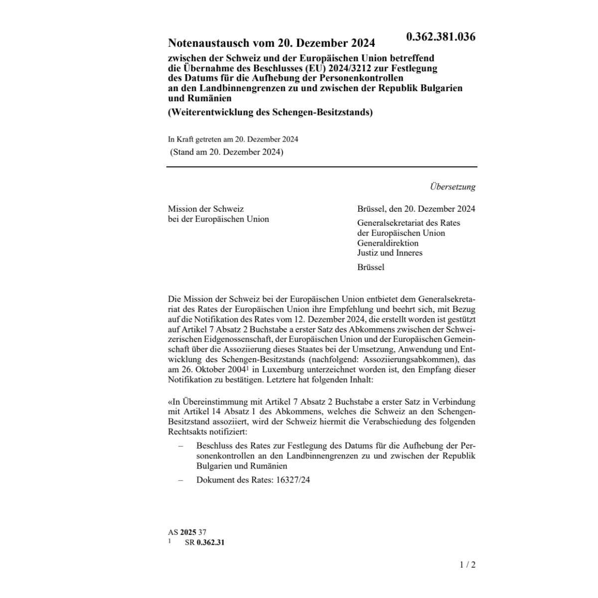 Notenaustausch (EU) 2024/3212