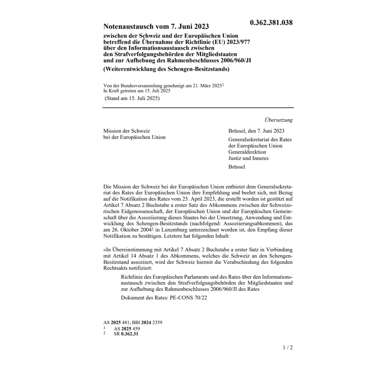 Info-Aust. Strafverfolgungsbeh. CH-EU