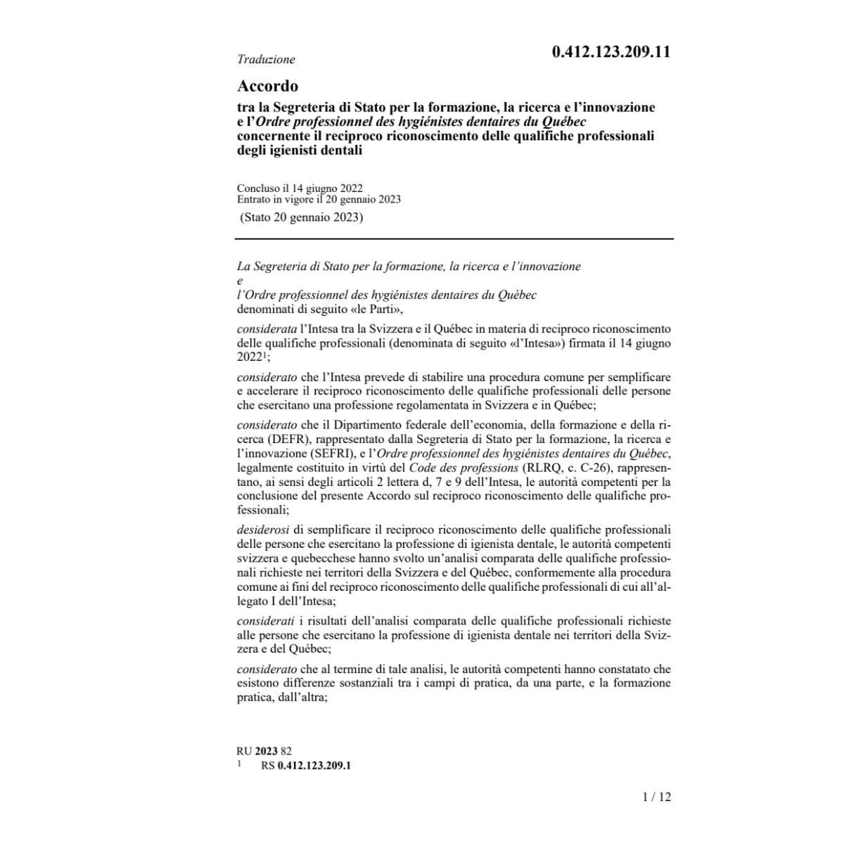 Acc. Segreteria Stato formazione