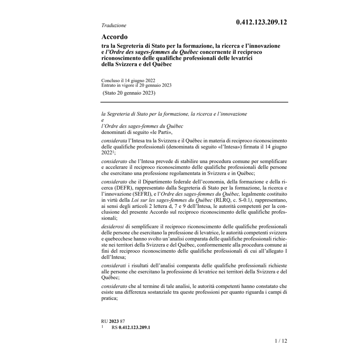 Acc. Segreteria Stato formazione
