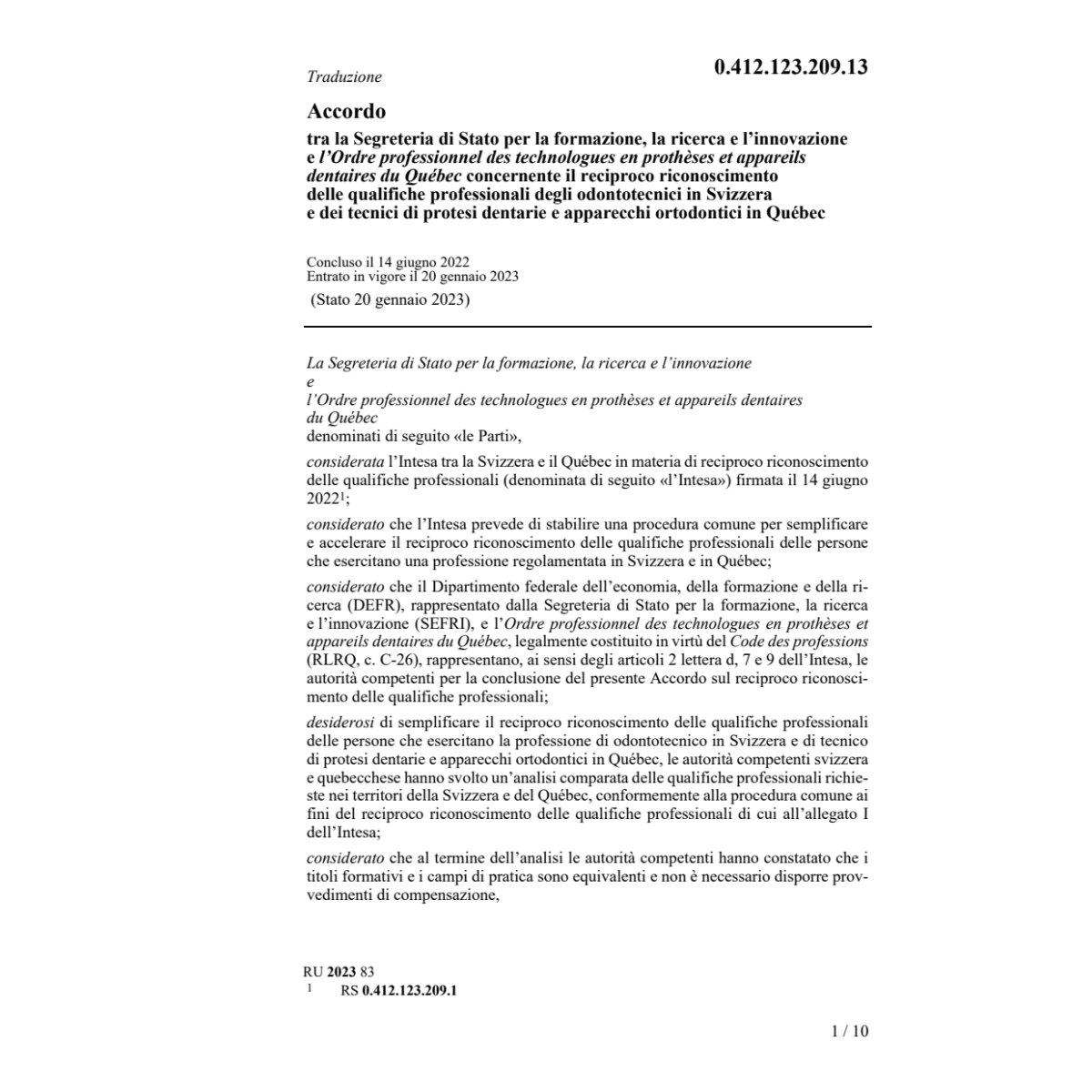 Acc. Segreteria Stato formazione