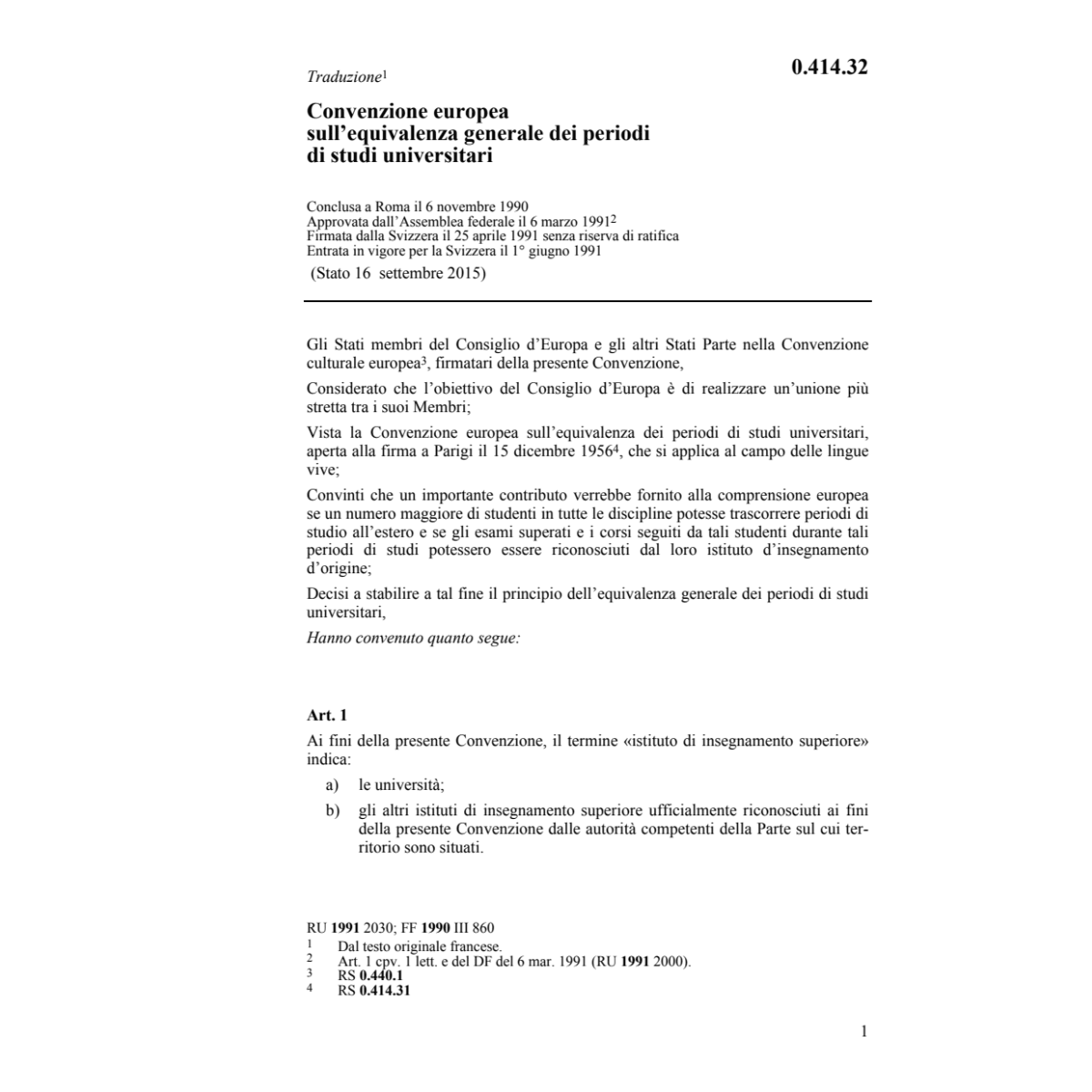 Conv. europ. periodi di studi univers.