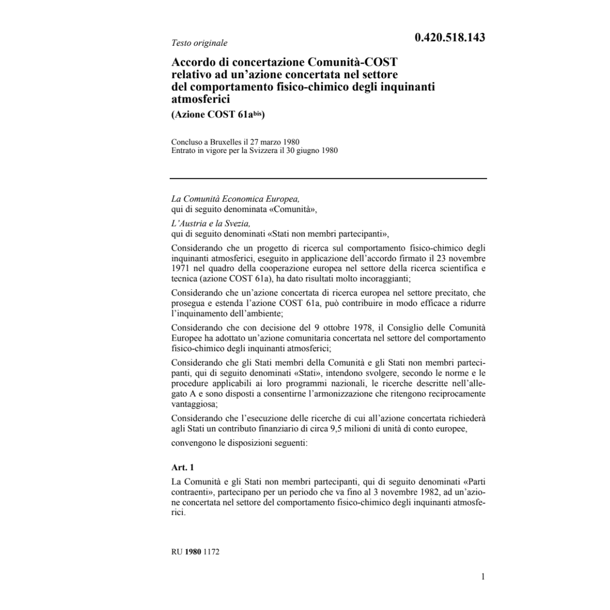 Acc. concertazione COST inquinamenti
