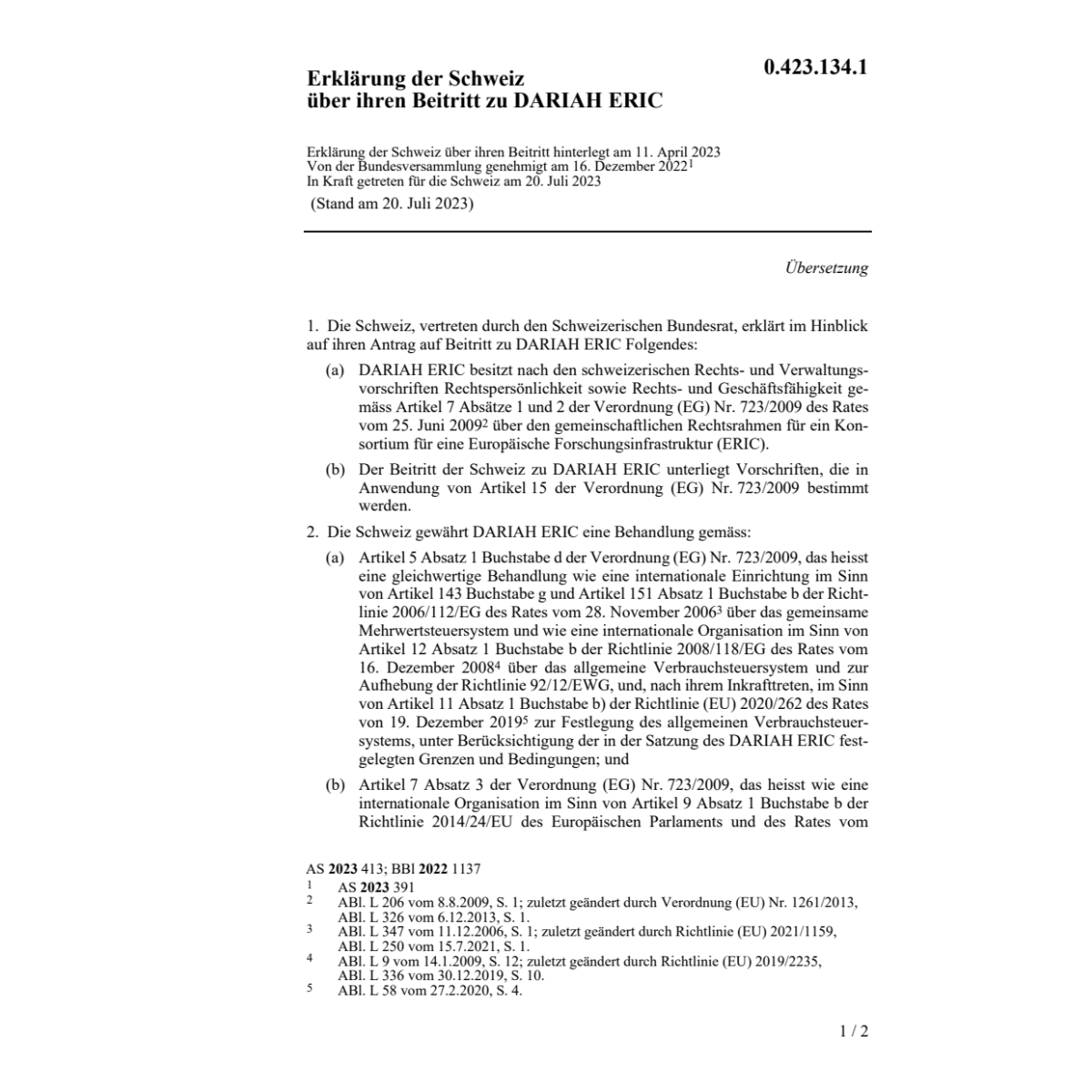 Erkl. CH 11.4.23 Beitritt DARIAH ERIC