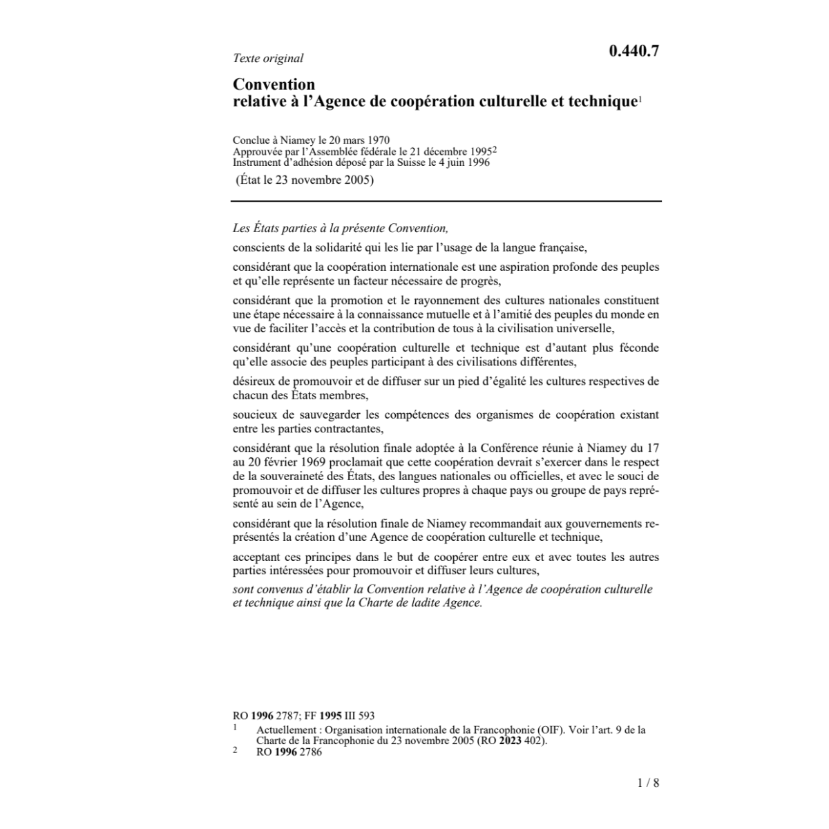 Conv., agence coopération culturelle