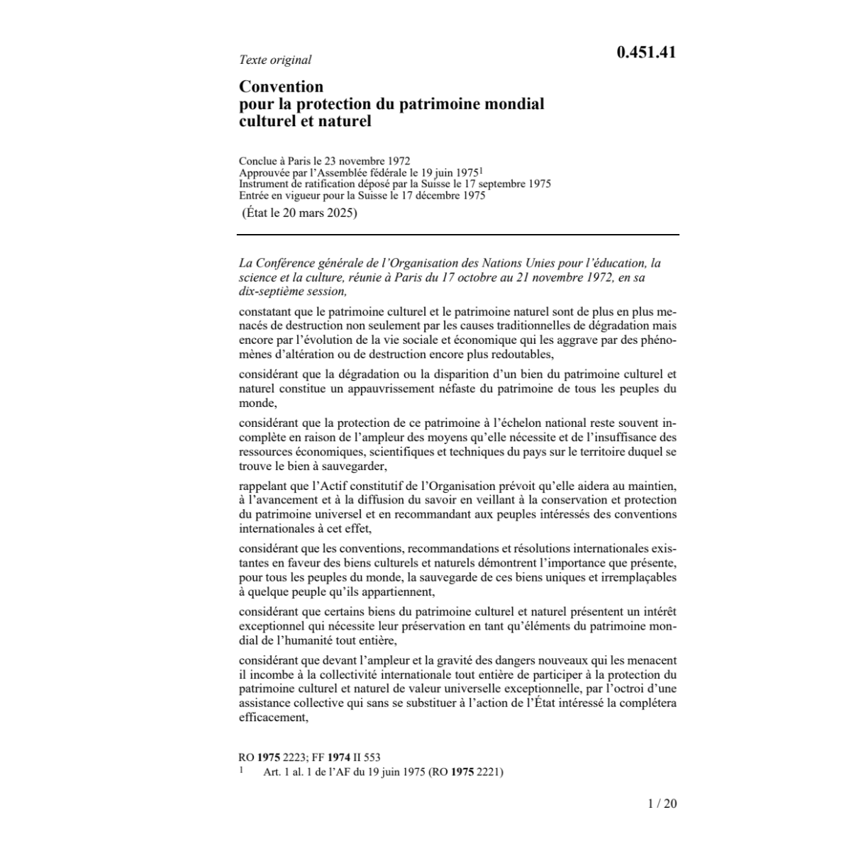 Conv., protection patrimoine culture