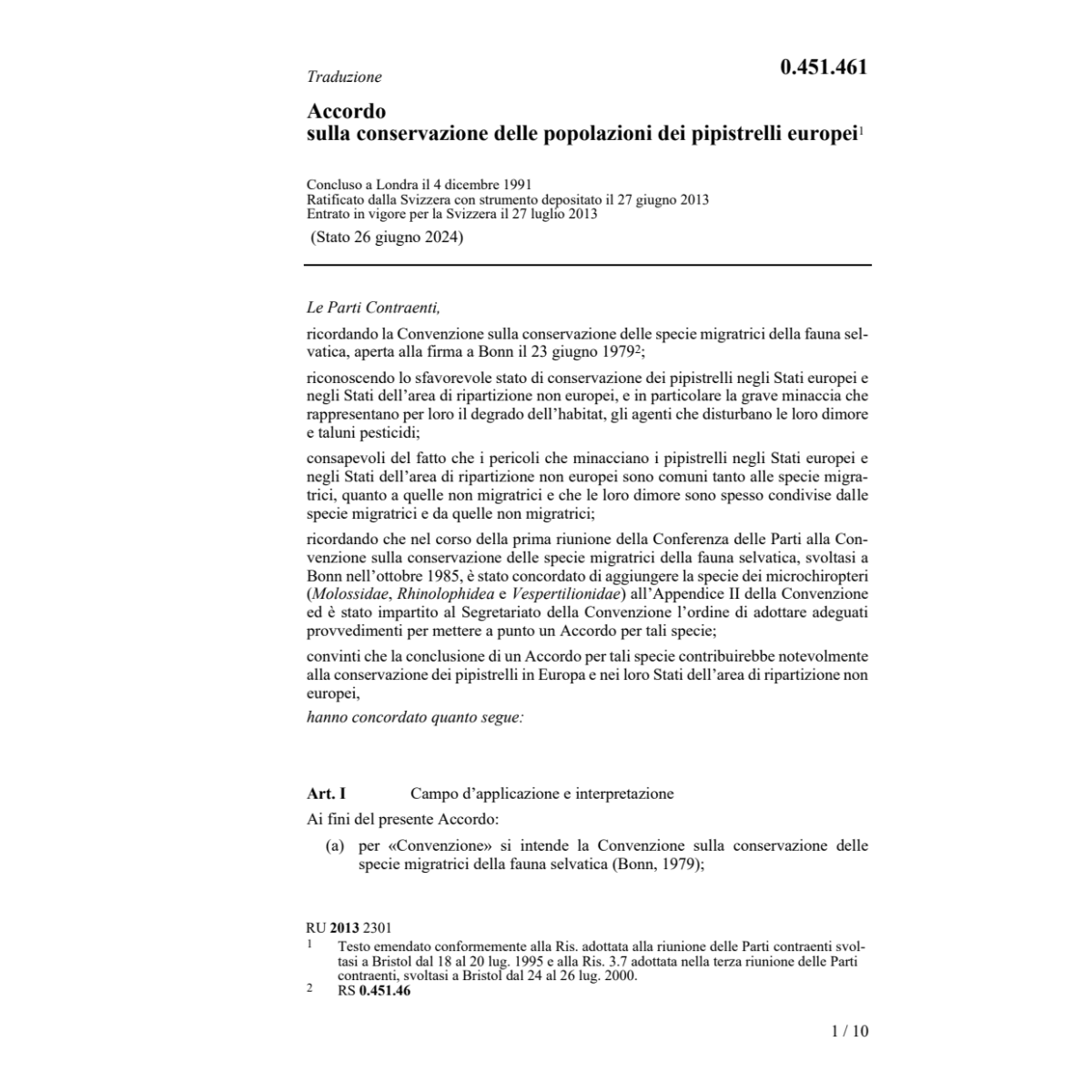 Acc popolazioni dei pipistrelli europei