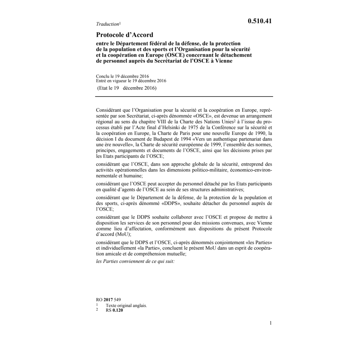 Prot. Acc. DDPS-OSCE pers. Vien.19.12.16
