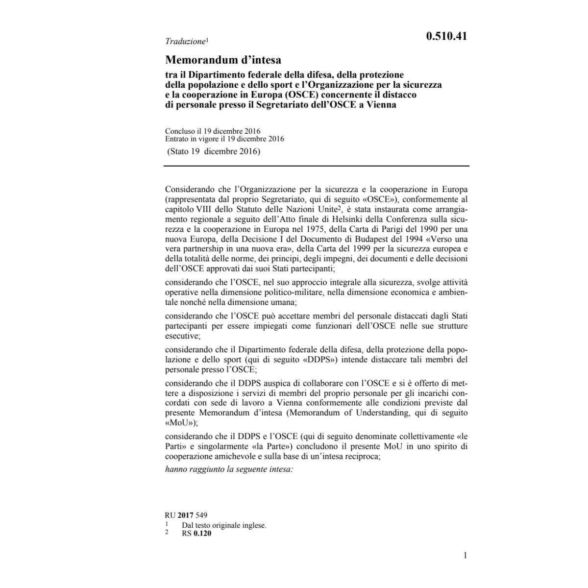 Mem. int. DDPS-OSCE pers. Vien. 19.12.16