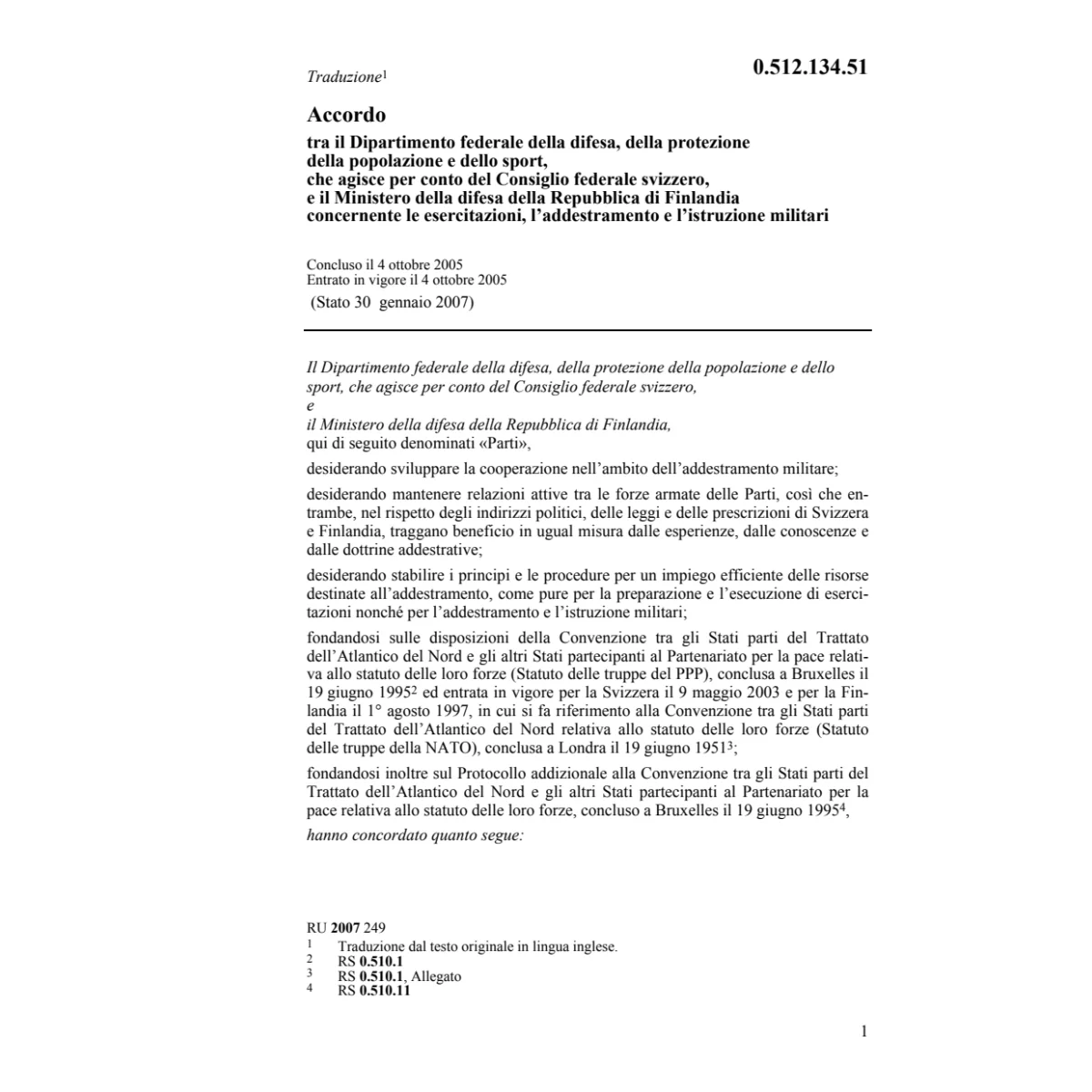 Acc. Finlandia esercitazioni militari