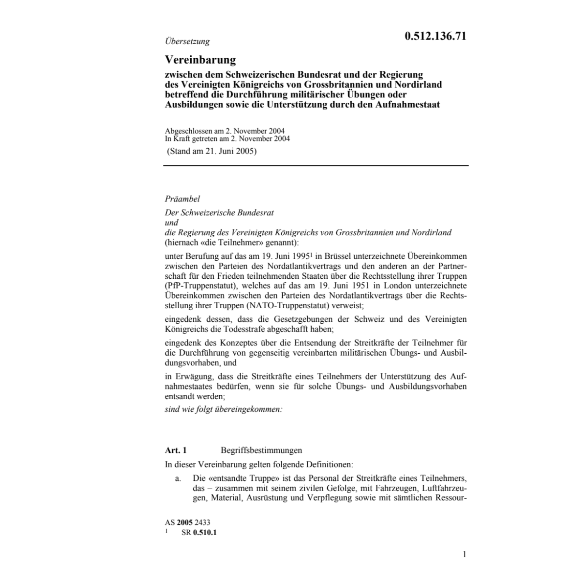 VereinbCH-GB Unterstützung Aufnahmestaat