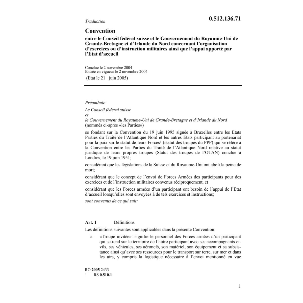 Conv. CH-RU appui apporté Etat accueil