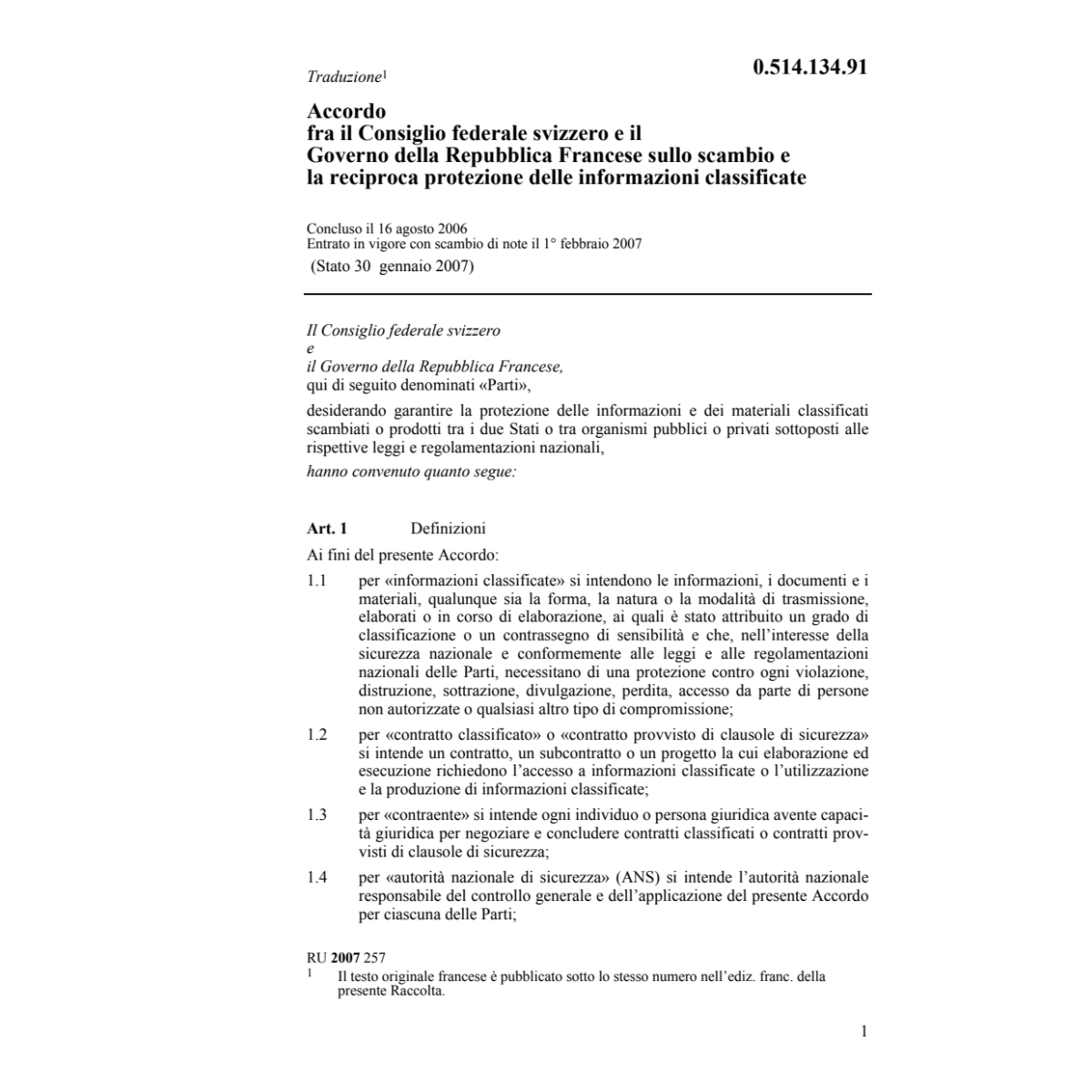 Acc. Francia scambio informazioni class.