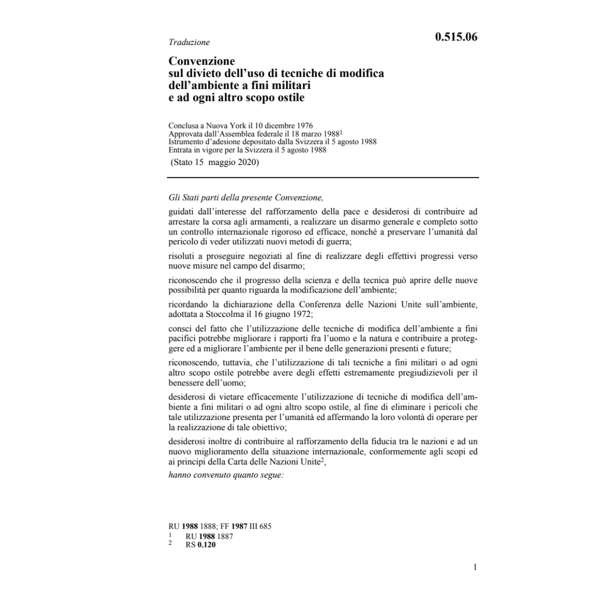 Conv. tecnica di modifica dell'ambiente