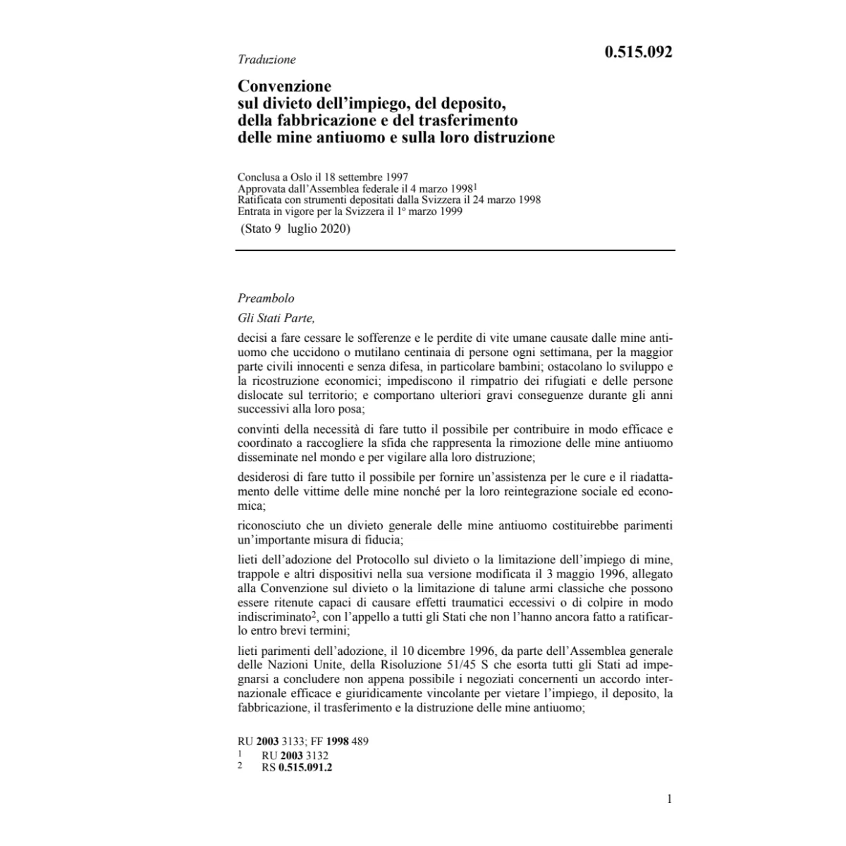 Convenzione delle mine antiuomo
