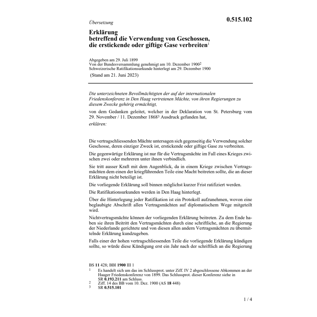 Erkl.  Verwendung von Geschossen