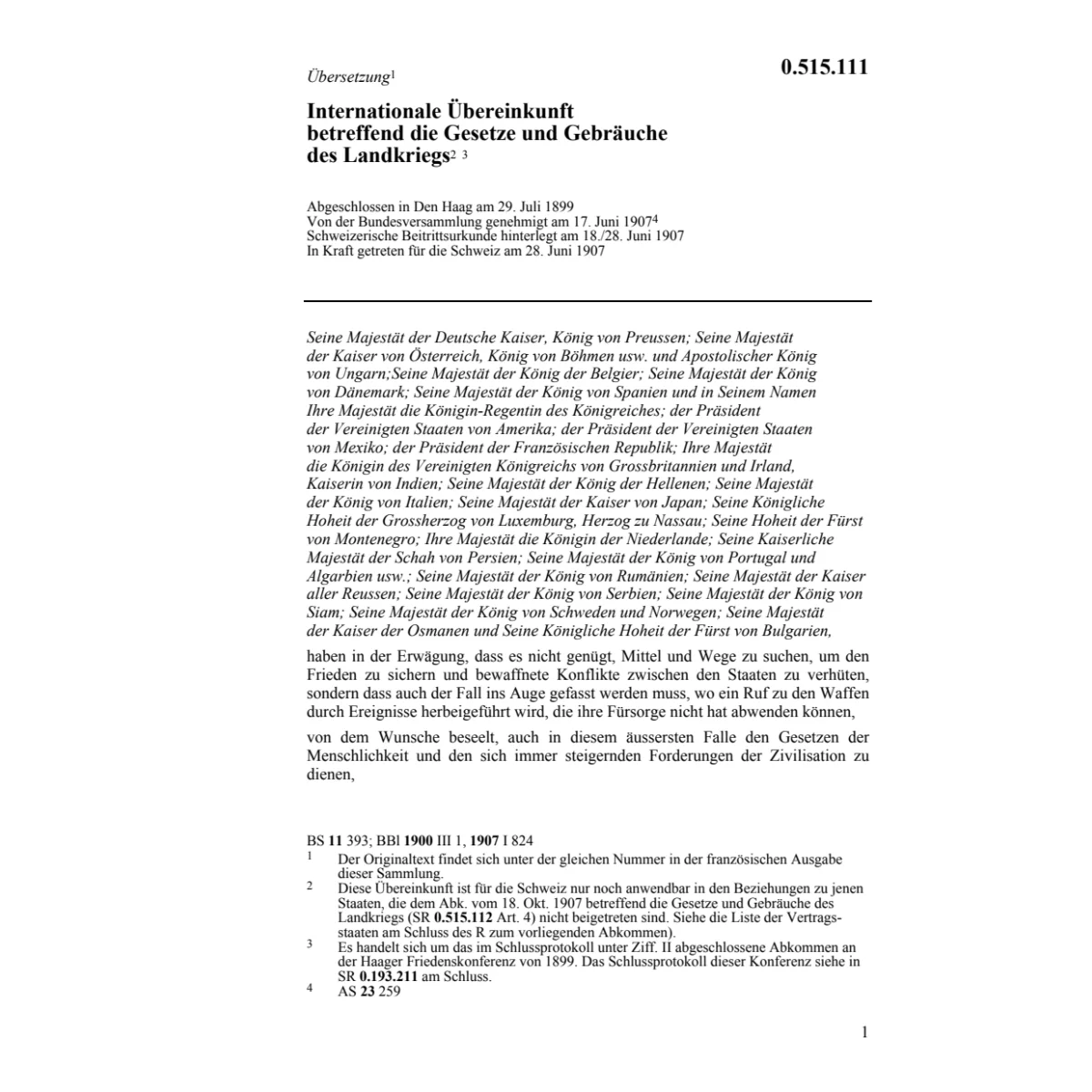 Internat. Übereink. Landkrieg