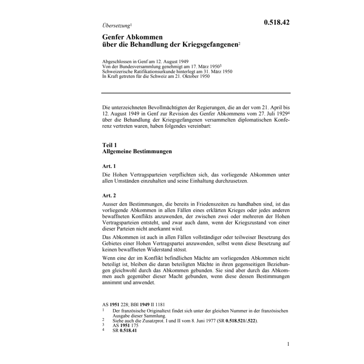 Genfer Abk. Behandlung Kriegsgefangener