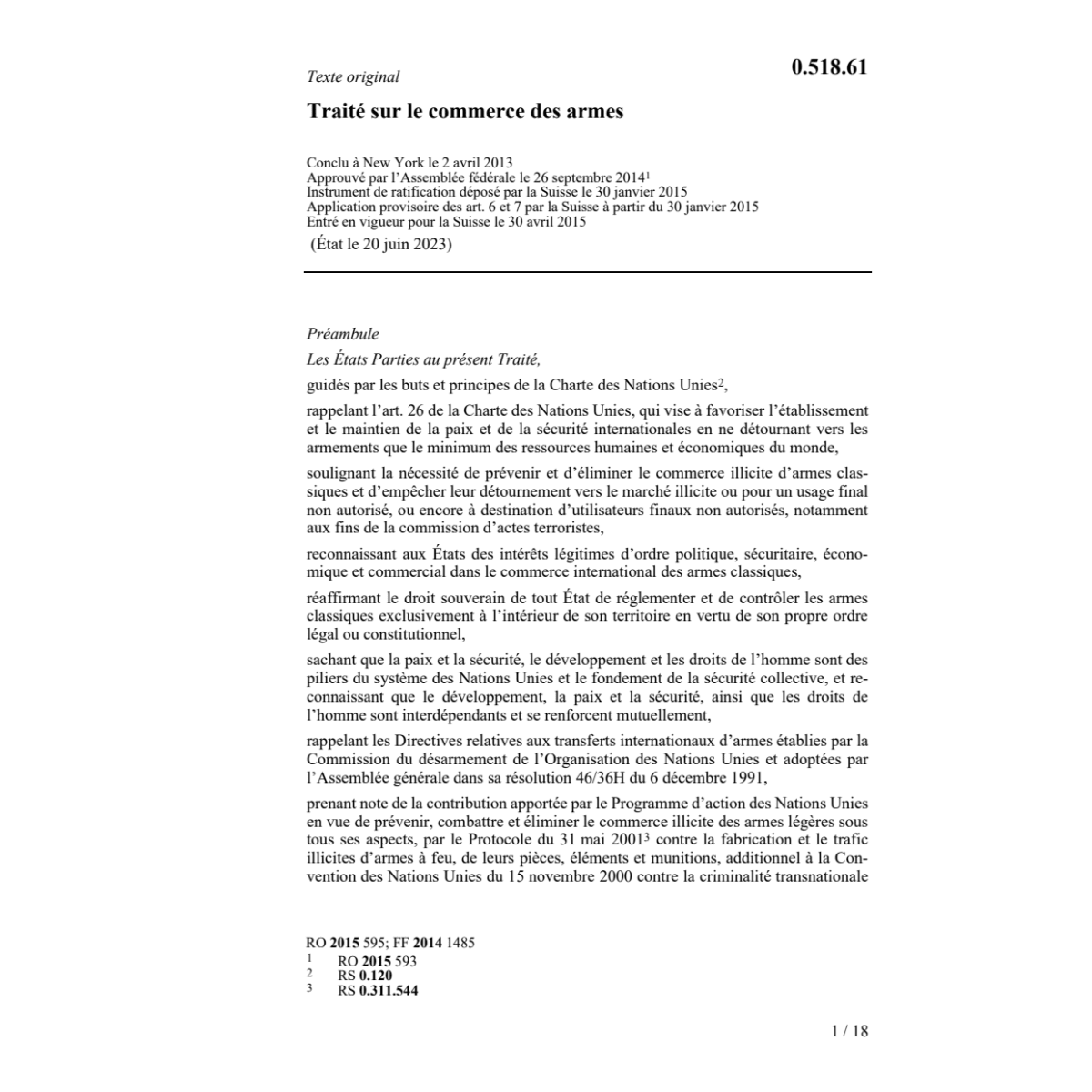 Traité commerce des armes