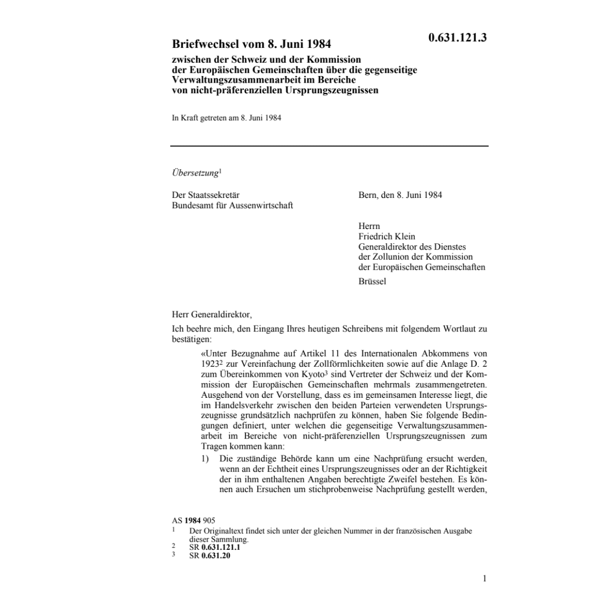 Briefw. EG Ursprungszeugnisse