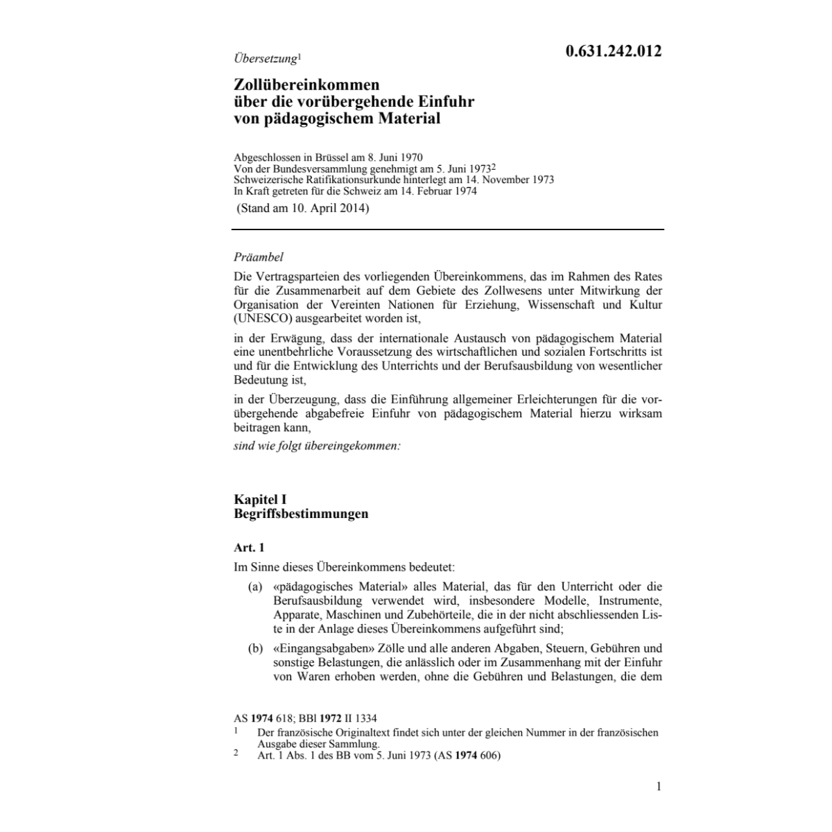 Zollübereink. pädagogisches Material