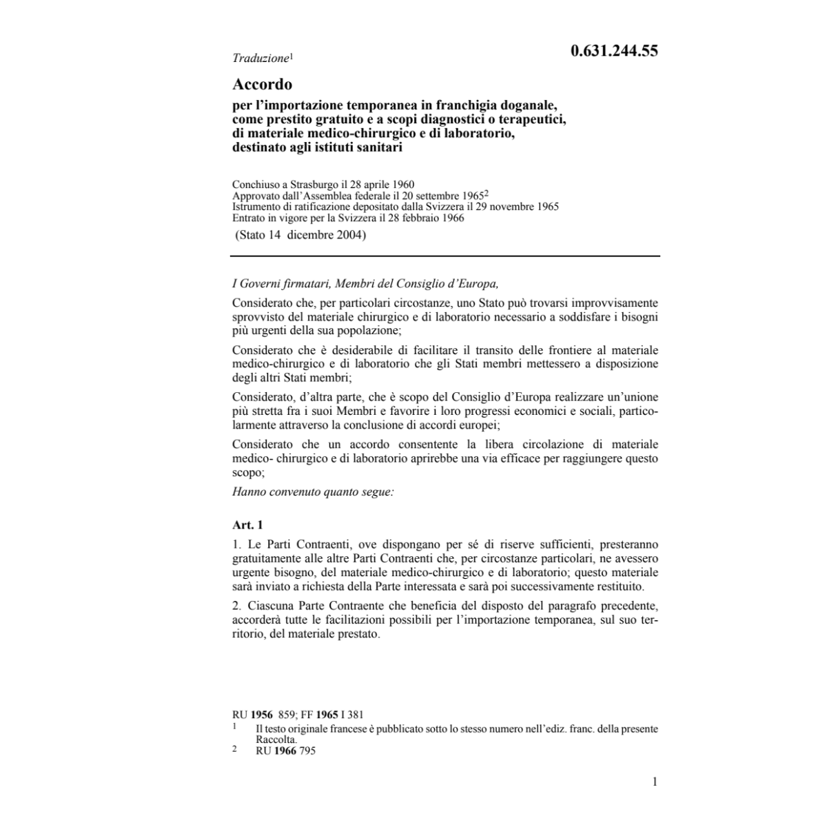Acc. materiale medicochirurgico